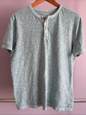Goodfellow & Co Light Blue Heather Short-Sleeve Henley